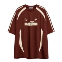 Aelfric Eden Oversized T Shirt Men 90s Shirt Unisex Streetwear Contrast Color Graphic Tees Casual Vintage Summer Tops