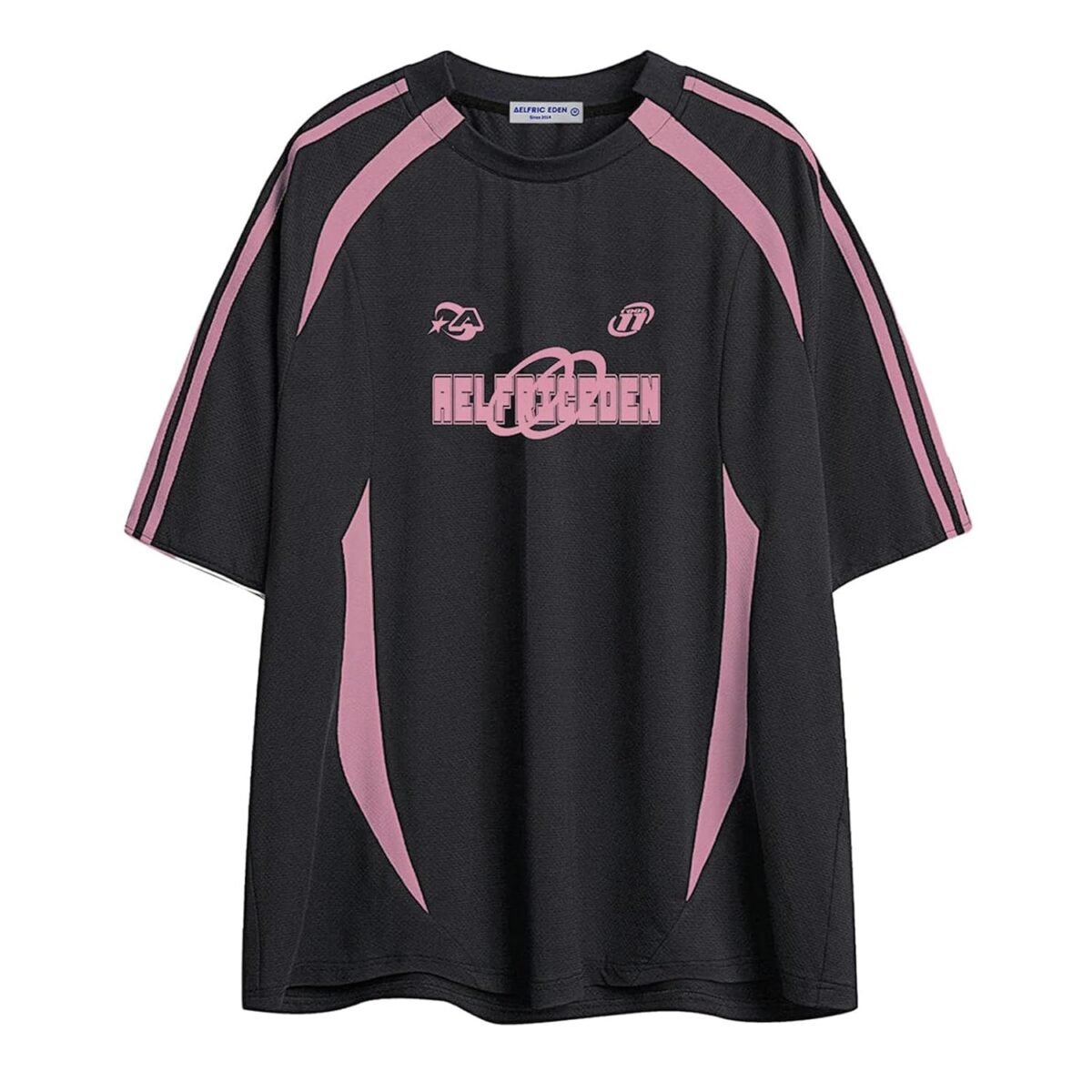 Aelfric Eden Oversized T Shirt Men 90s Shirt Unisex Streetwear Contrast Color Graphic Tees Casual Vintage Summer Tops