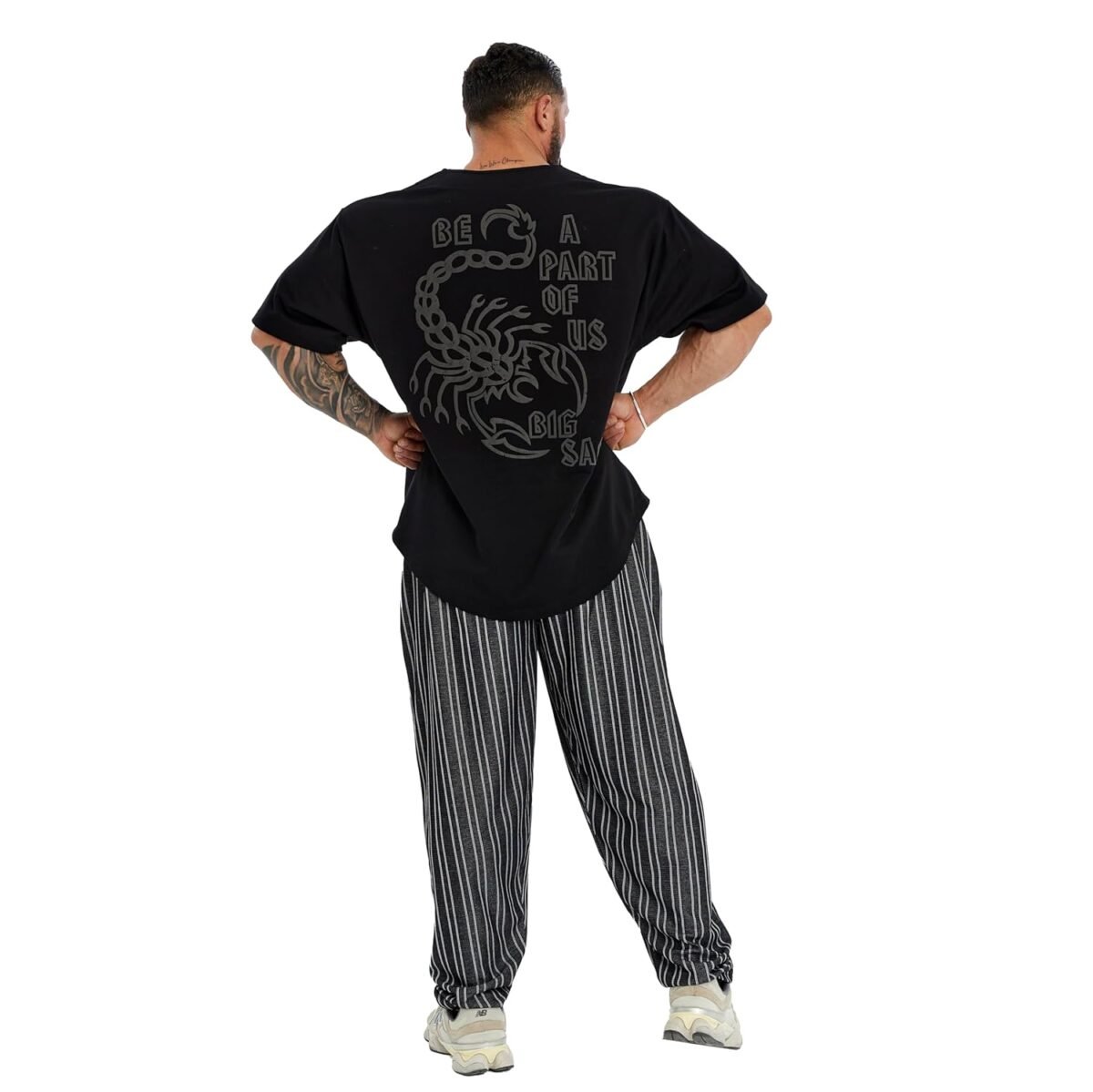 BIG SAM SPORTSWEAR COMPANY Men's Oversize T-Shirt Organic Cotton Breathable Workout, Lifting T-Shirt