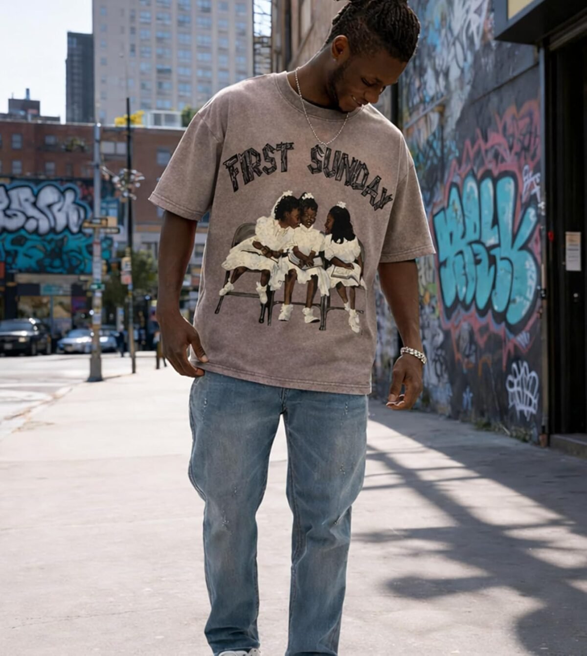 Christian Shirts for Men, Graphic Tees Shirt Unisex Oversized Jesus T-Shirt Acid Wash Vintage Streetwear Top