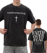 Christian Shirts for Men, Graphic Tees Shirt Unisex Oversized Jesus T-Shirt Acid Wash Vintage Streetwear Top