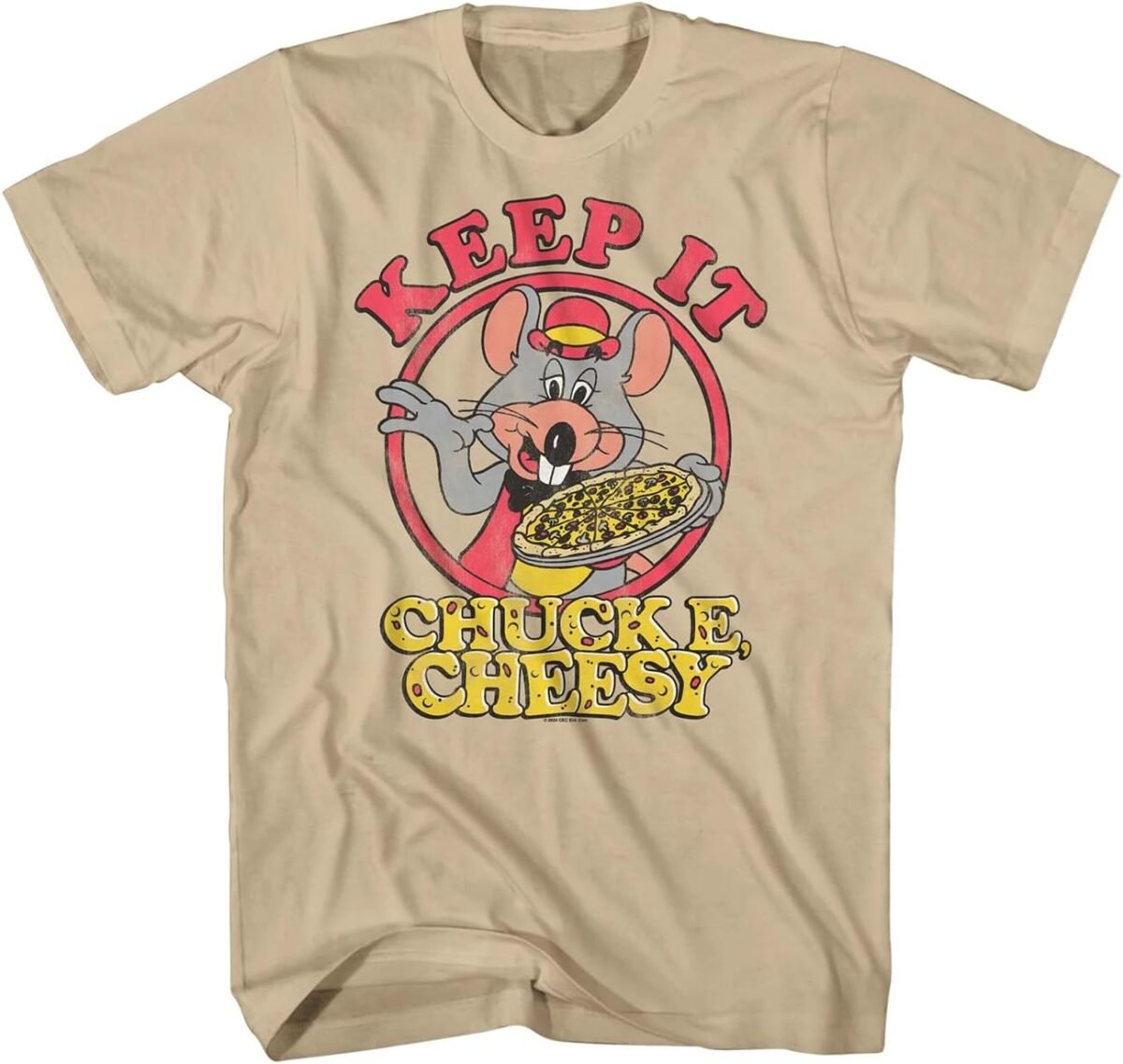 Chuck E Cheese T-Shirt Men's Keep It Cheesy Adult Big and Tall Tee