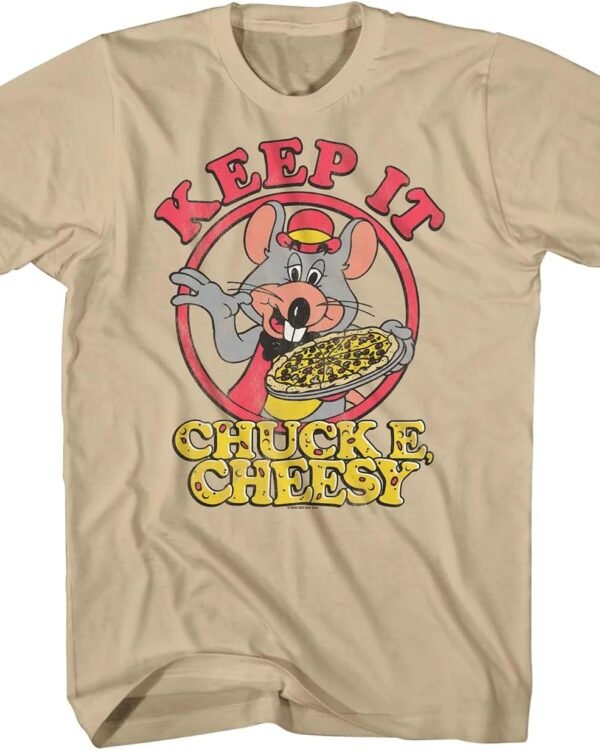 Chuck E Cheese T-Shirt Men's Keep It Cheesy Adult Big and Tall Tee