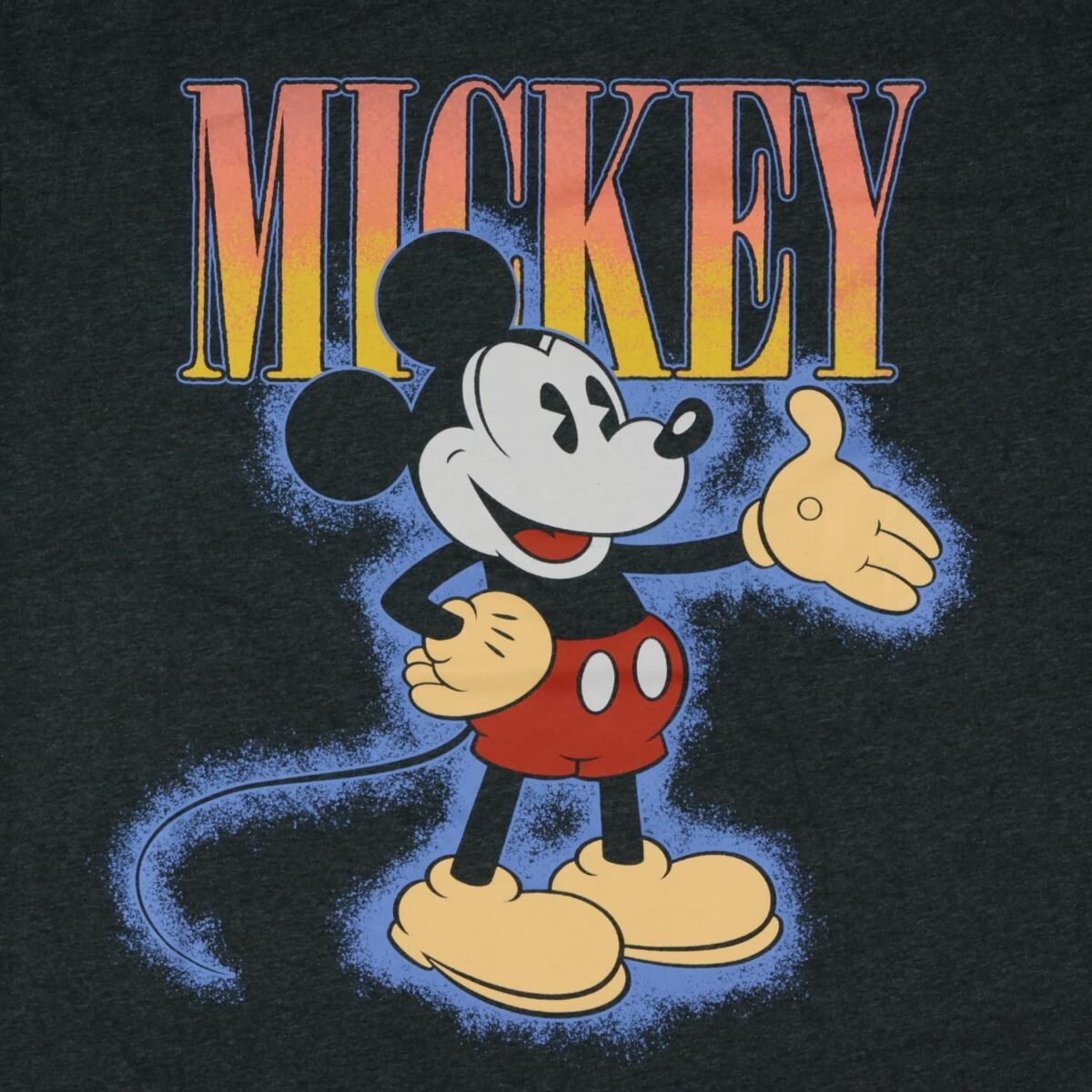 Disney Mickey Mouse T-Shirt Men's Outstretched Hand Aura Glow Adult Big and Tall Short Sleeve Tee