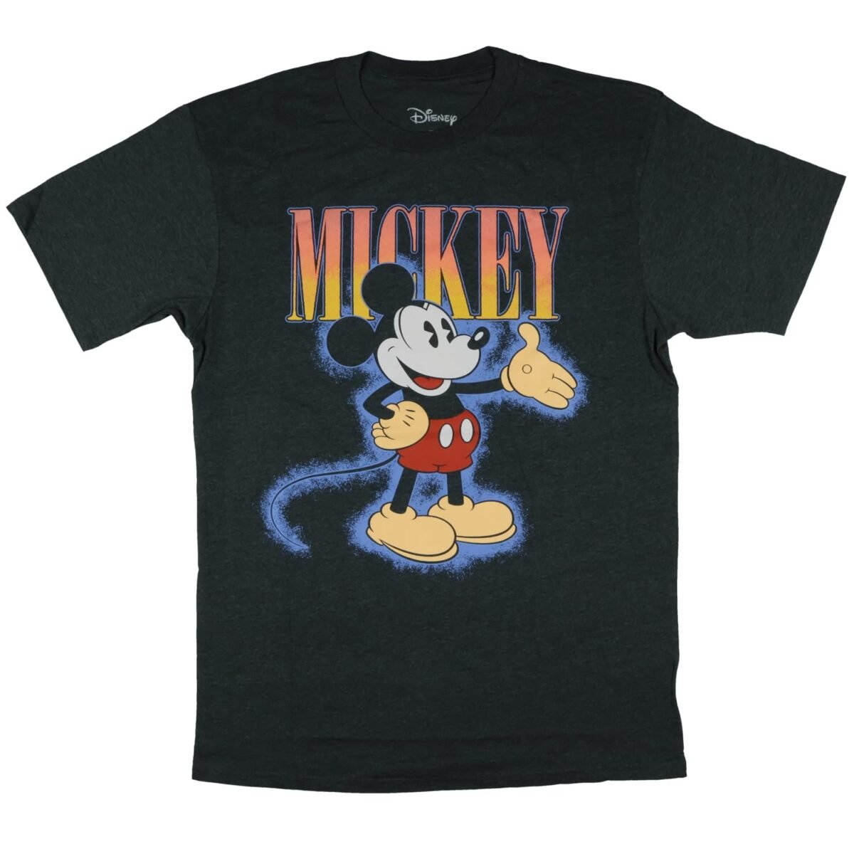 Disney Mickey Mouse T-Shirt Men's Outstretched Hand Aura Glow Adult Big and Tall Short Sleeve Tee