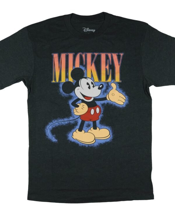 Disney Mickey Mouse T-Shirt Men's Outstretched Hand Aura Glow Adult Big and Tall Short Sleeve Tee