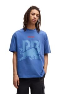 Hugo Men's F1 2025 Racing Bull Team Faded Effect Logo T-Shirt