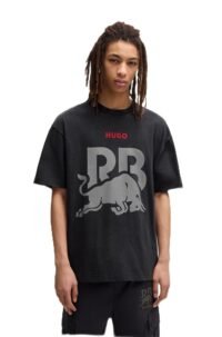Hugo Men's F1 2025 Racing Bull Team Faded Effect Logo T-Shirt