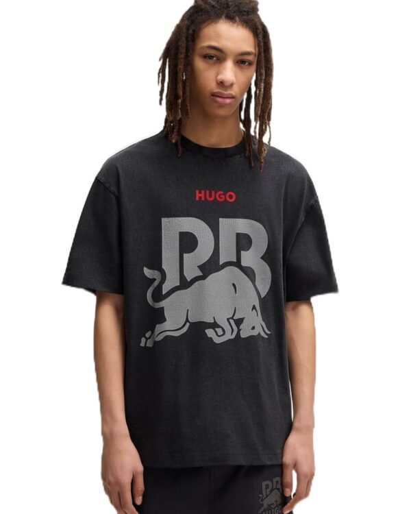 Hugo Men's F1 2025 Racing Bull Team Faded Effect Logo T-Shirt