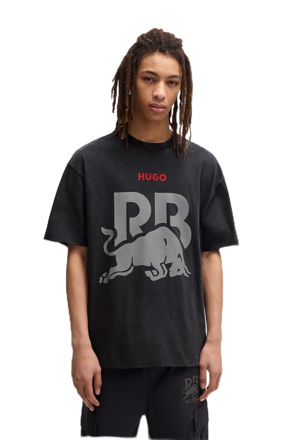 Hugo Men's F1 2025 Racing Bull Team Faded Effect Logo T-Shirt