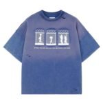 JCARSON Anti War Graphic Mens T Shirt Distressed Washed Grunge Tshirts Oversized Vintage Streetwear Cotton Tee