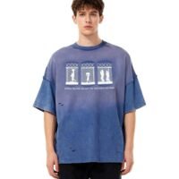 JCARSON Anti War Graphic Mens T Shirt Distressed Washed Grunge Tshirts Oversized Vintage Streetwear Cotton Tee