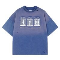 JCARSON Anti War Graphic Mens T Shirt Distressed Washed Grunge Tshirts Oversized Vintage Streetwear Cotton Tee