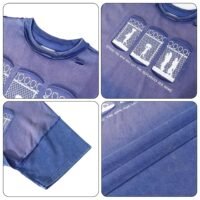 JCARSON Anti War Graphic Mens T Shirt Distressed Washed Grunge Tshirts Oversized Vintage Streetwear Cotton Tee