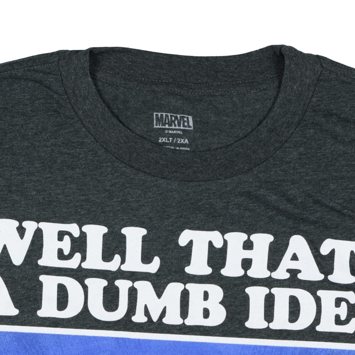 Marvel Deadpool T-Shirt Men's That's A Dumb Idea Anti Hero Big and Tall Short Sleeve Crewneck Tee