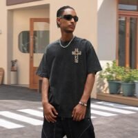 Men's Christian Graphic T-Shirt Bible Verse Camo Cross Graphic Tee Vintage Acid Wash Streetwear Cotton Shirt