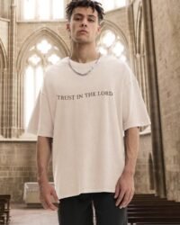Mens Christian Shirts Trust in The Lord Shirt Jesus Religious Tees Oversized Acid Wash Graphic Tshirt