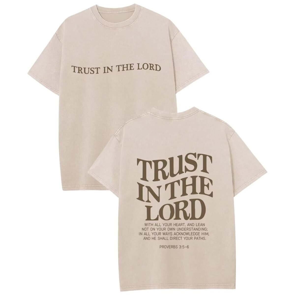 Mens Christian Shirts Trust in The Lord Shirt Jesus Religious Tees Oversized Acid Wash Graphic Tshirt