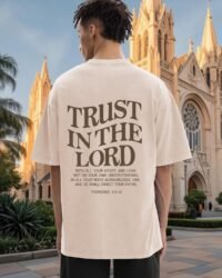 Mens Christian Shirts Trust in The Lord Shirt Jesus Religious Tees Oversized Acid Wash Graphic Tshirt