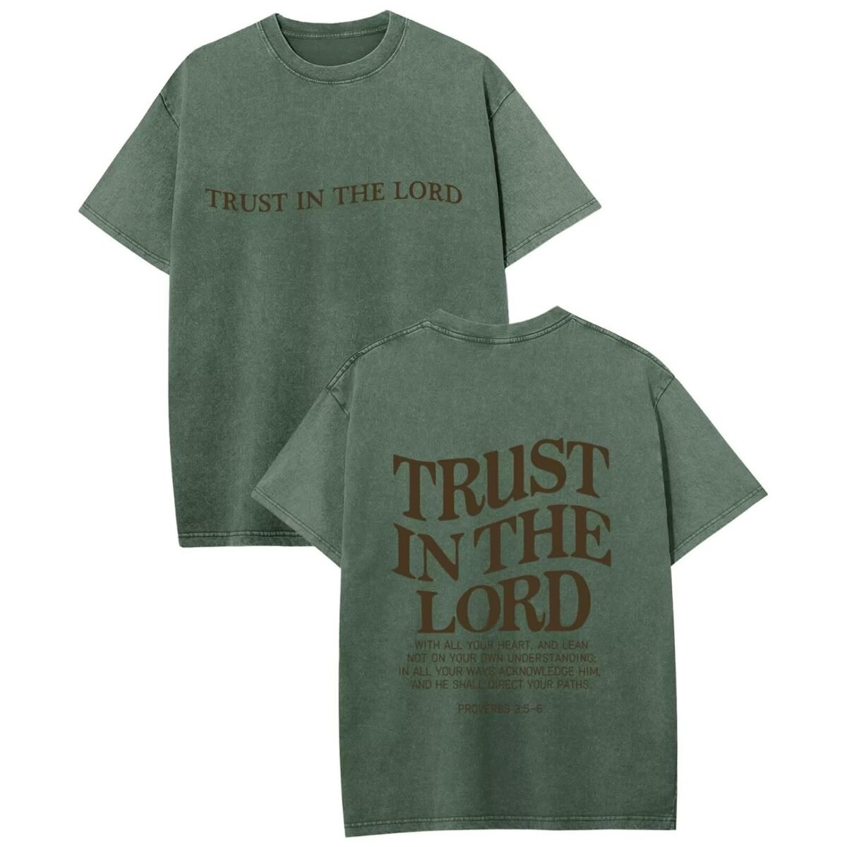 Mens Christian Shirts Trust in The Lord Shirt Jesus Religious Tees Oversized Acid Wash Graphic Tshirt