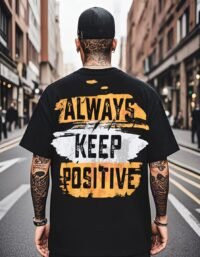 Mens Graphic Tees Vintage Oversized T Shirts for Men Letter Print Casual Crewneck Cotton Top Short Sleeve Streetwear, Black