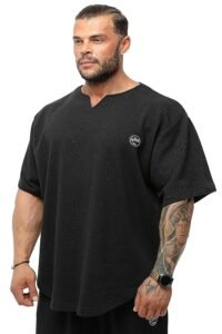 Men's Oversize T-Shirt, Bodybuilding, Lifting Cardio Rag Top Thick Fabric Textured Active T-Shirt