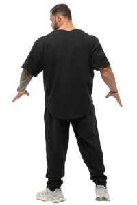 Men's Oversize T-Shirt, Bodybuilding, Lifting Cardio Rag Top Thick Fabric Textured Active T-Shirt