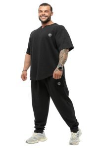 Men's Oversize T-Shirt, Bodybuilding, Lifting Cardio Rag Top Thick Fabric Textured Active T-Shirt