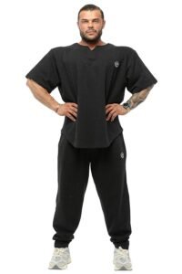 Men's Oversize T-Shirt, Bodybuilding, Lifting Cardio Rag Top Thick Fabric Textured Active T-Shirt