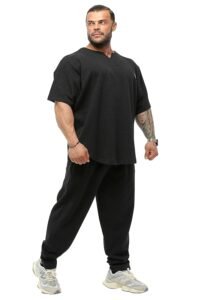 Men's Oversize T-Shirt, Bodybuilding, Lifting Cardio Rag Top Thick Fabric Textured Active T-Shirt