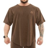 Men's Oversize T-Shirt, Bodybuilding, Lifting Cardio Rag Top Thick Fabric Textured Active T-Shirt