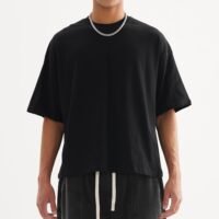 New Boxy Cropped Mens T-Shirts Fashion Casual Cotton T Shirt Streetwear Comfort Crew Neck Tees for Men