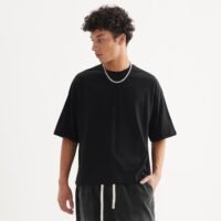 New Boxy Cropped Mens T-Shirts Fashion Casual Cotton T Shirt Streetwear Comfort Crew Neck Tees for Men