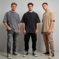 Oversize Cotton T Shirts for Women Unisex Mens Acid Washed T Shirt 100% Cotton