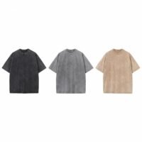 Oversize Cotton T Shirts for Women Unisex Mens Acid Washed T Shirt 100% Cotton