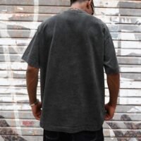Oversized Graphic T-Shirt for Men New York Los Angeles Vintage Acid Wash Cotton Tees Streetwear Casual Tee Top