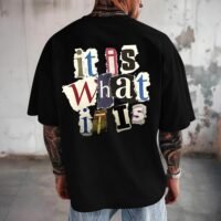 Oversized Graphic Tshirts for Men It is What It is Shirt Vintage Streetwear Cool Rapper Baggy Grunge Tees Tops