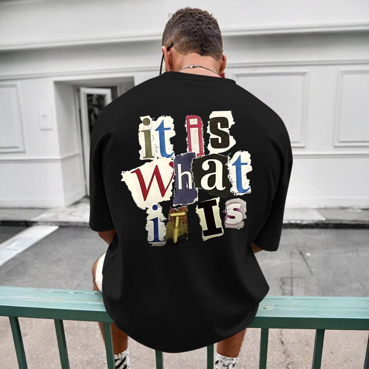 Oversized Graphic Tshirts for Men It is What It is Shirt Vintage Streetwear Cool Rapper Baggy Grunge Tees Tops