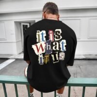 Oversized Graphic Tshirts for Men It is What It is Shirt Vintage Streetwear Cool Rapper Baggy Grunge Tees Tops