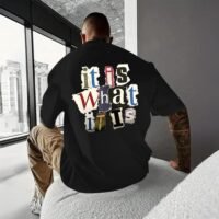 Oversized Graphic Tshirts for Men It is What It is Shirt Vintage Streetwear Cool Rapper Baggy Grunge Tees Tops