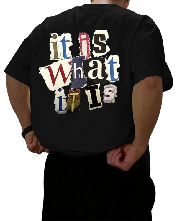 Oversized Graphic Tshirts for Men It is What It is Shirt Vintage Streetwear Cool Rapper Baggy Grunge Tees Tops
