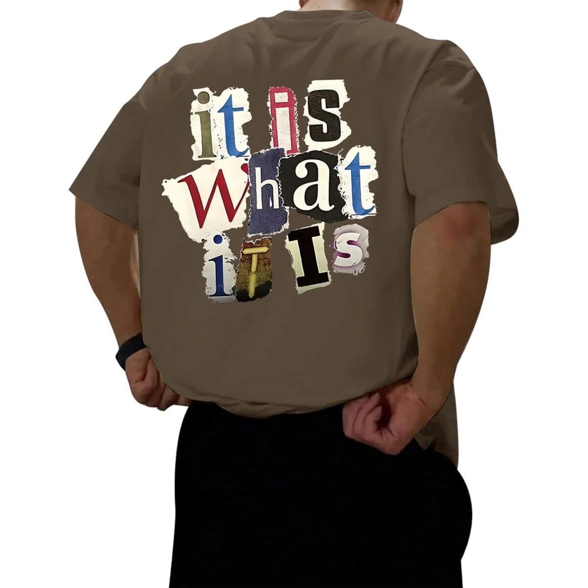 Oversized Graphic Tshirts for Men It is What It is Shirt Vintage Streetwear Cool Rapper Baggy Grunge Tees Tops