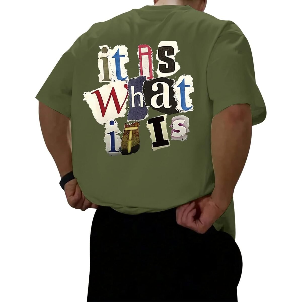 Oversized Graphic Tshirts for Men It is What It is Shirt Vintage Streetwear Cool Rapper Baggy Grunge Tees Tops