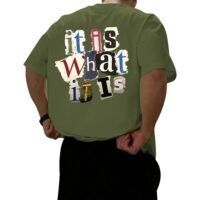 Oversized Graphic Tshirts for Men It is What It is Shirt Vintage Streetwear Cool Rapper Baggy Grunge Tees Tops