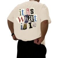 Oversized Graphic Tshirts for Men It is What It is Shirt Vintage Streetwear Cool Rapper Baggy Grunge Tees Tops