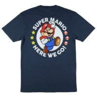 Super Mario T-Shirt Men's Here We Go Double Sided Big and Tall Tee