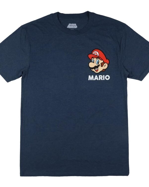 Super Mario T-Shirt Men's Here We Go Double Sided Big and Tall Tee