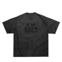 T-Shirt Pump Cover for Gym and Training, 220G Cotton Oversized Shirt with Acid Wash Black Finish