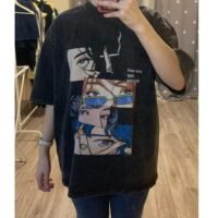 T-Shirt Streetwear Aesthetic Graphic Eyes Relaxed Tee Shirt Men Unisex