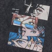 T-Shirt Streetwear Aesthetic Graphic Eyes Relaxed Tee Shirt Men Unisex